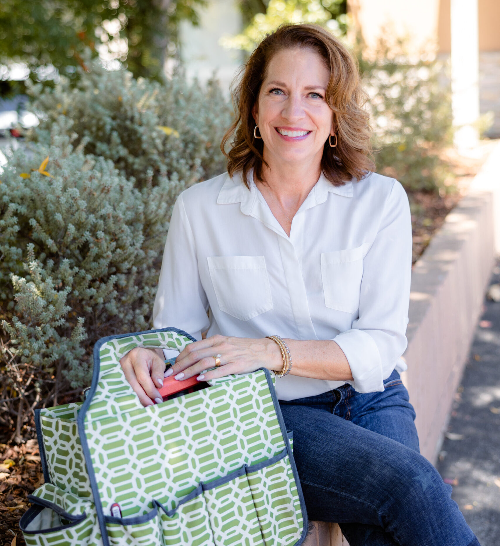 Carla Whyte, professional home organizer, with her organizing supplies